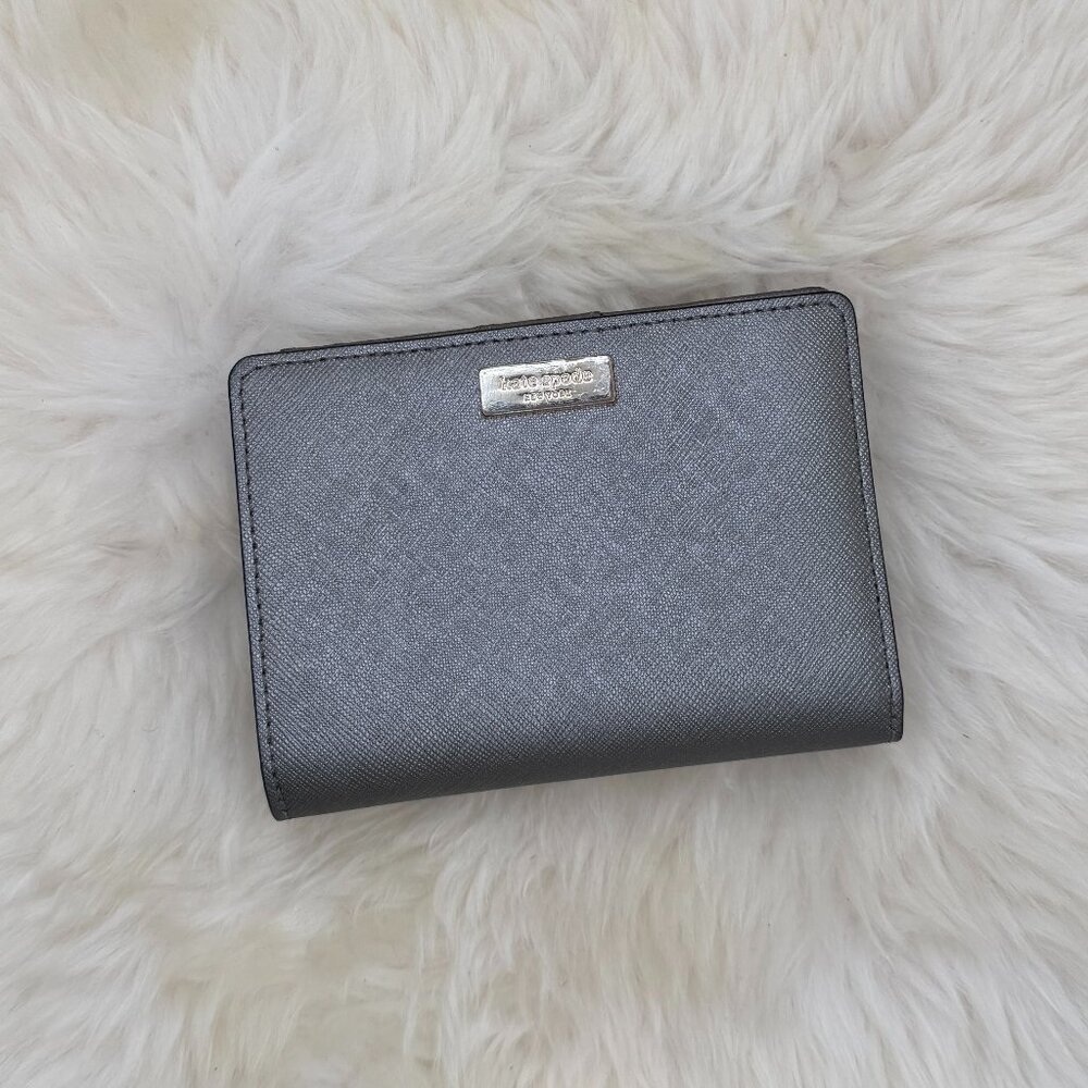 kate spade Metallic Leather Lena Medium Compact Wallet